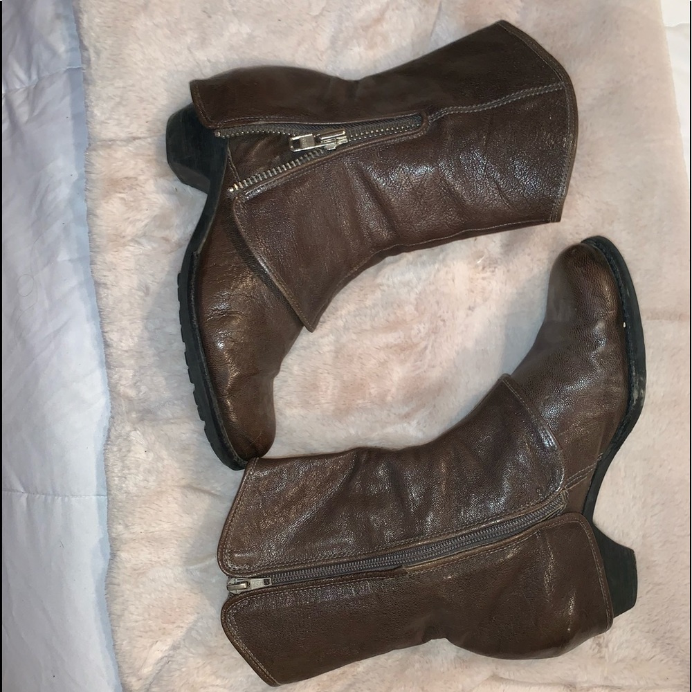 Brown ankle booties